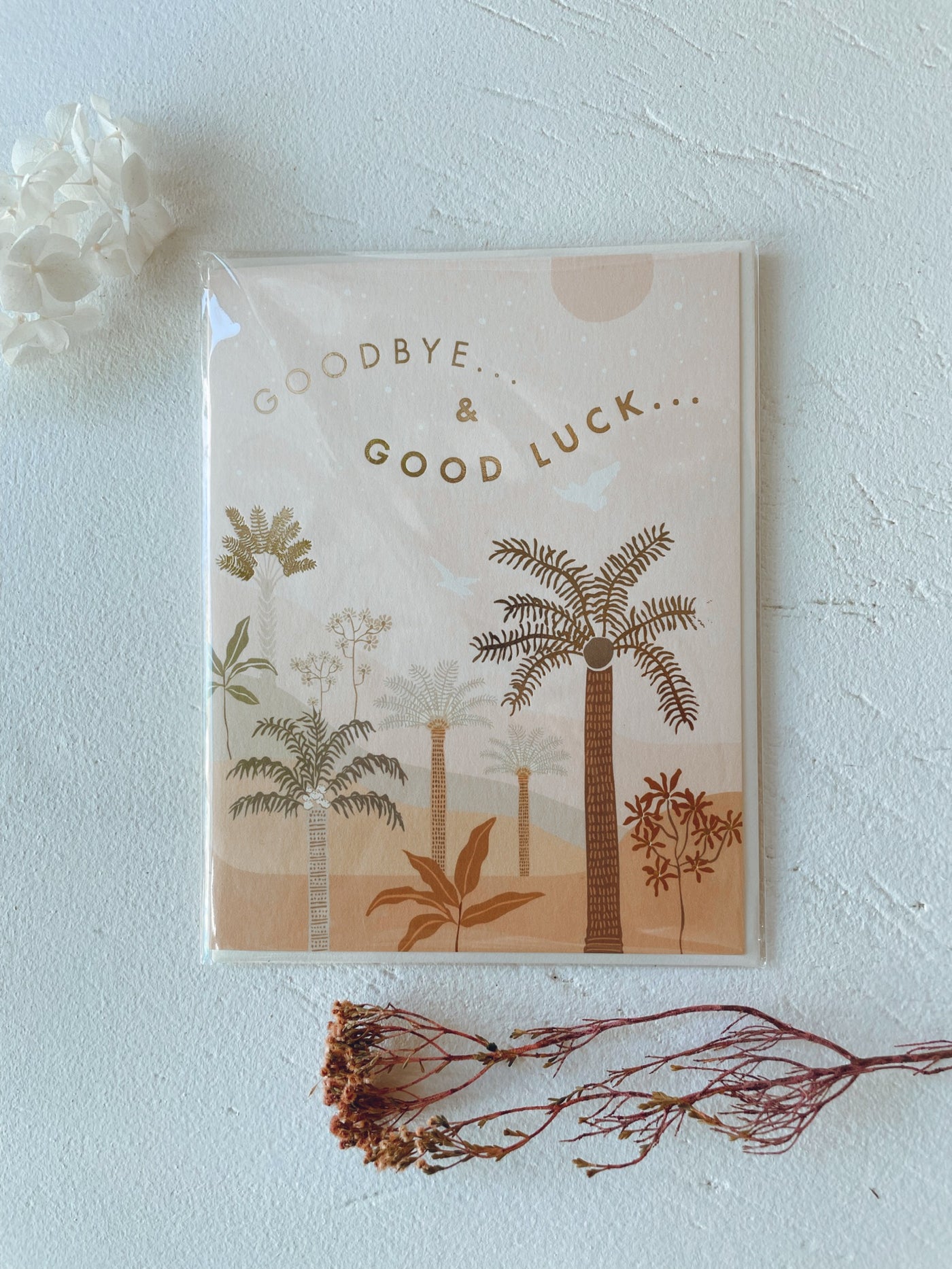 Card - Goodbye Goodluck Palms