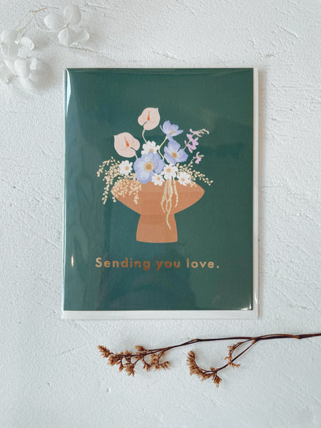 Card - Sending You Love Vase