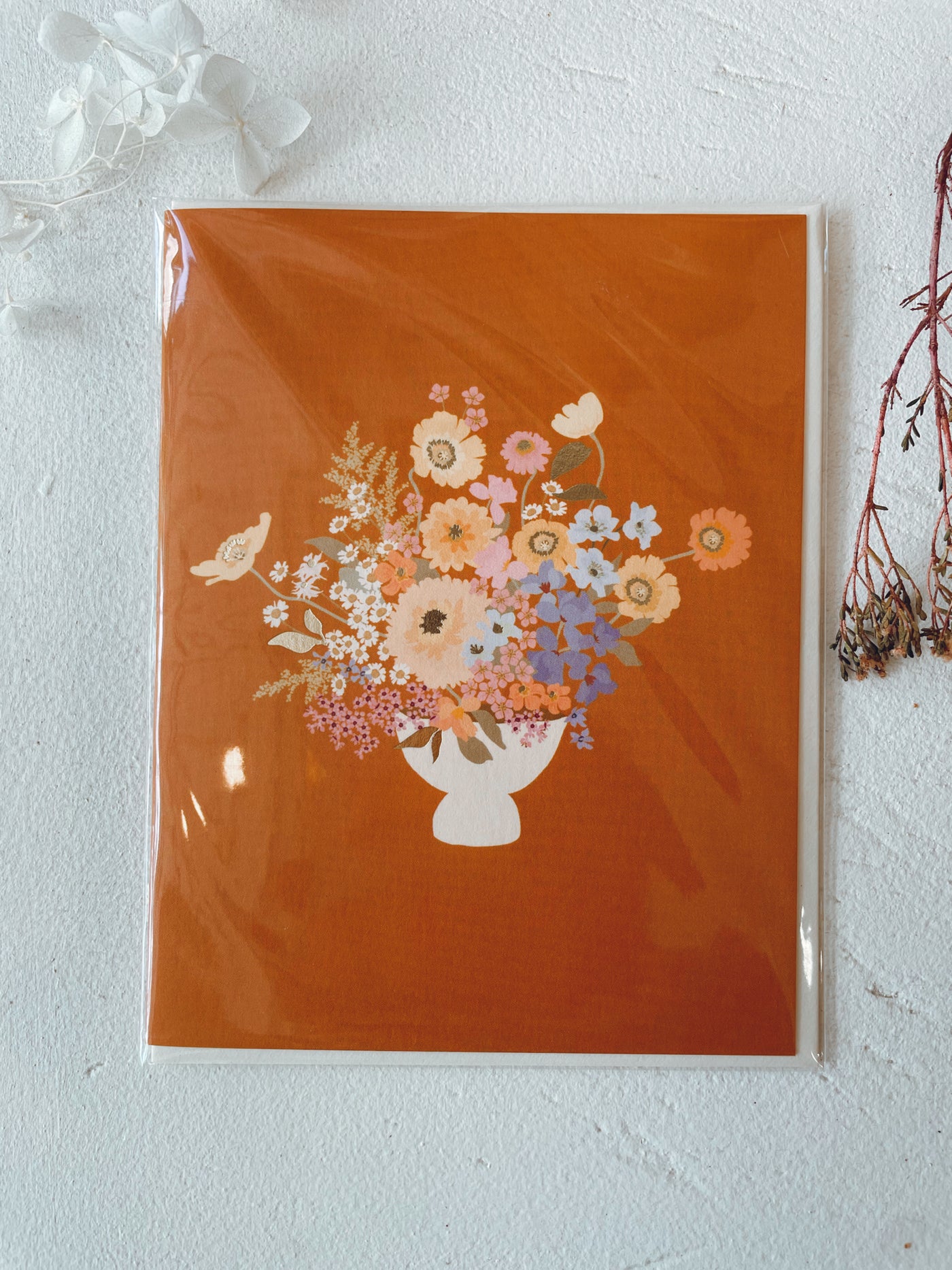 Card - Spring Bouquet Rust