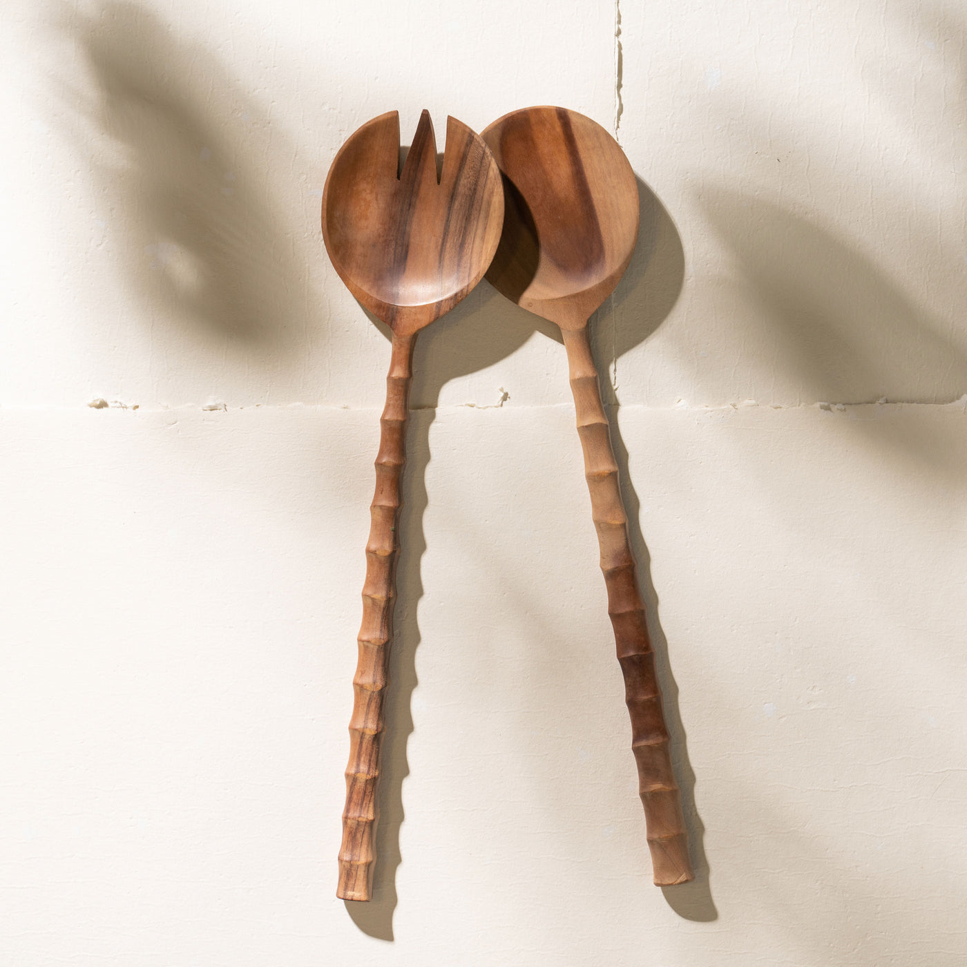 Large Recycled Wood Salad Servers